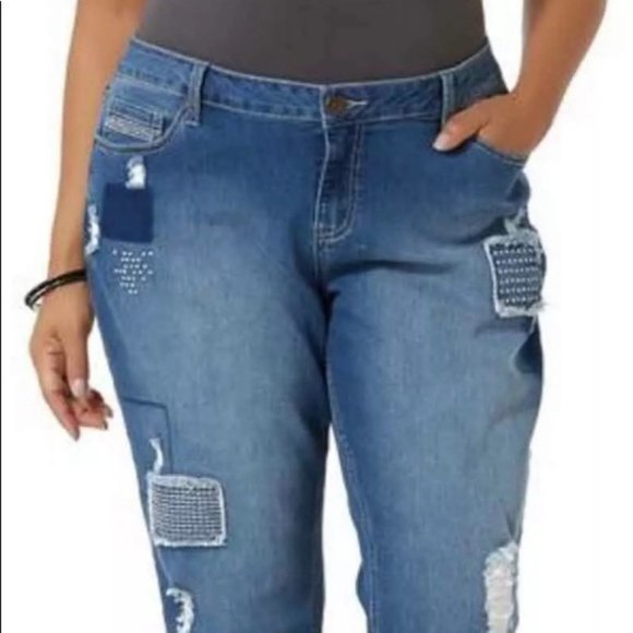 NWT Simply Emma Sz 24 Stretch Crop Capri Jeans New - Picture 5 of 6